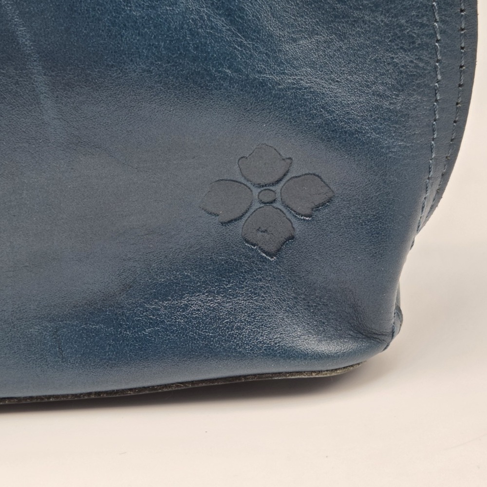 Patricia Nash Aria Caribbean Blue Satchel Bag With Silver Metallic Cutout Floral - Picture 4 of 16
